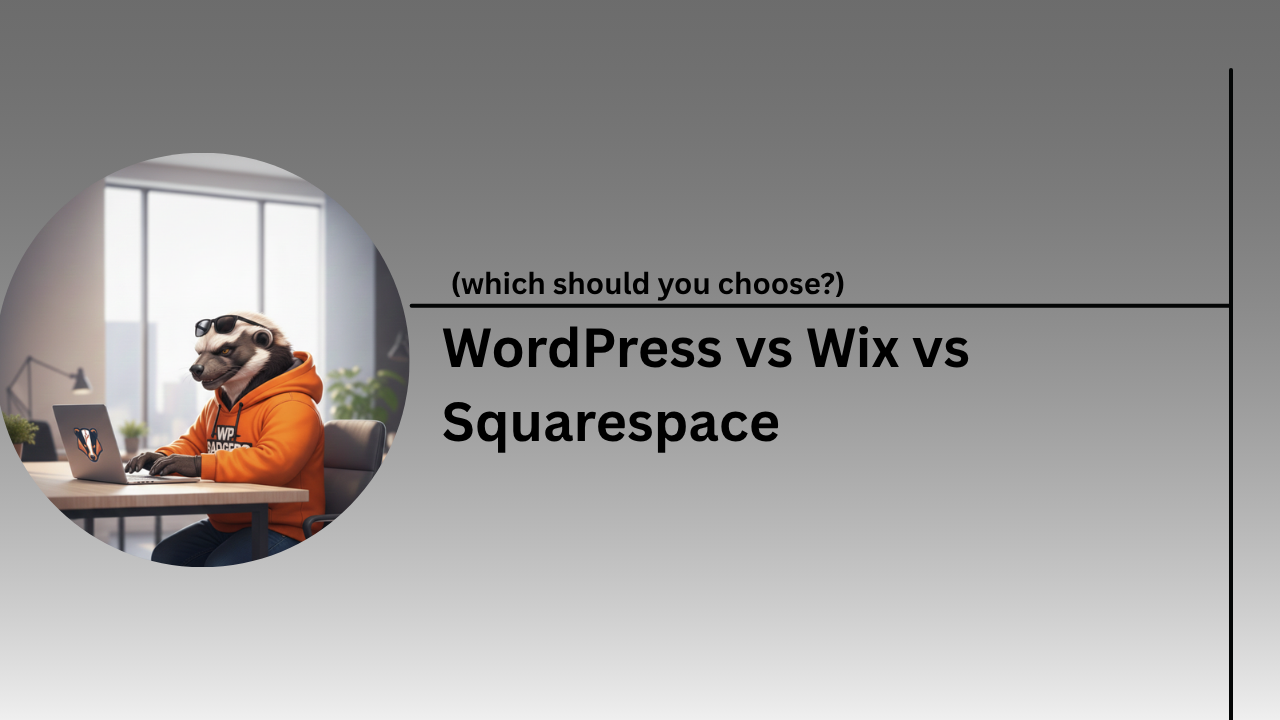 A detailed WordPress vs Wix vs Squarespace comparison infographic showing SEO, ease of use, and pricing.