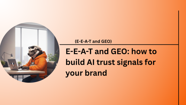 A conceptual guide to E-E-A-T and GEO for AI trust signals in digital marketing.