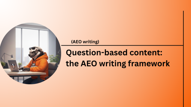 A conceptual diagram illustrating the question-based content AEO framework for modern search engines.