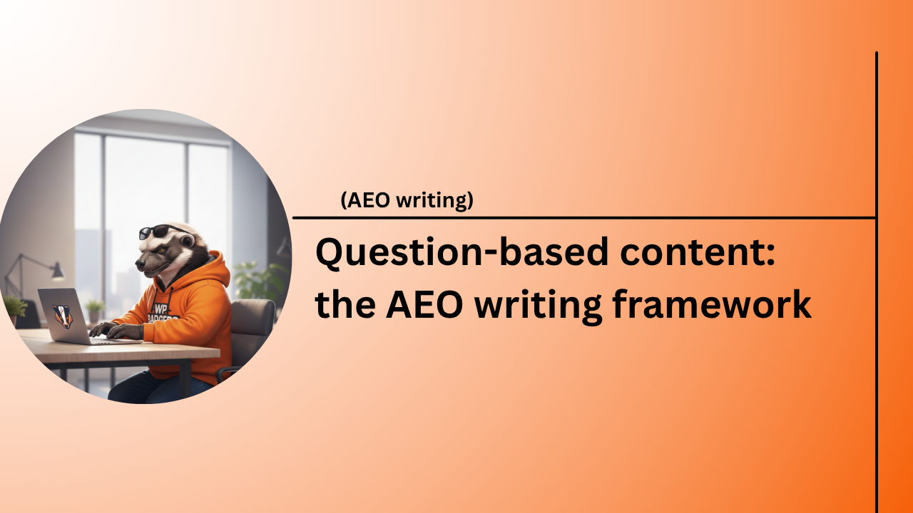 A conceptual diagram illustrating the question-based content AEO framework for modern search engines.