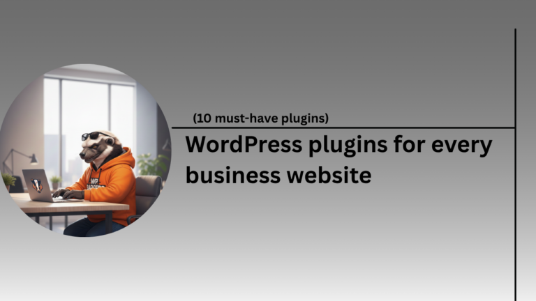 A collection of the 10 must-have WordPress plugins for business websites displayed on a sleek laptop screen